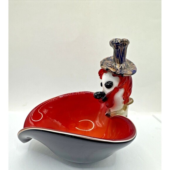 Murano Style Glass Clown Candy Dish/Ashtray, Italy in MINT Condition - Picture 4 of 9